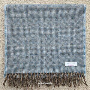 NWOT McNutt Lambswool Scarf Blue Brown